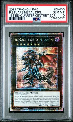 2023 YU-GI-OH! RA01-EN038 RED EYES FLARE METAL DRAGON. 1ST ED-QC SCR PSA 10 - Image 1