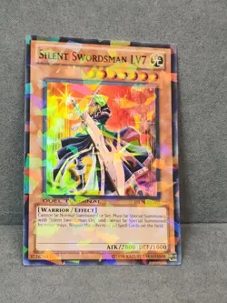 Yugioh Silent Swordsman LV7 DT06-EN001 Duel Terminal Super Parallel Limited NM - Image 1