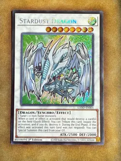 Yugioh Stardust Dragon L5DD-ENS01 Secret Rare 1st Ed Chibi Art NM - Image 1