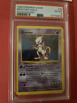 Mewtwo - 10/102 - Shadowless Holo Rare Base Set 1999 - Pokemon Card - PSA 6 - Image 1