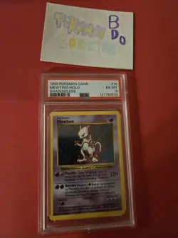 Mewtwo - 10/102 - Shadowless Holo Rare Base Set 1999 - Pokemon Card - PSA 6 - Image 2