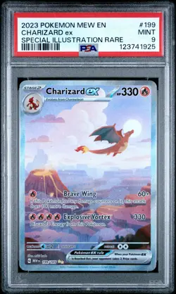 PSA 9 MINT Charizard ex SIR Scarlet & Violet 151 #199 Pokemon Card (2023) - Image 1