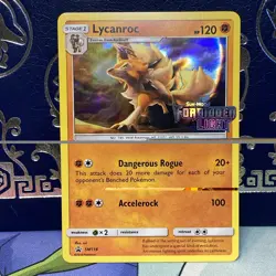 Lycanroc SM118 Black Star Promo Holo NM Prerelease Stamped Pokemon Card English - Image 1
