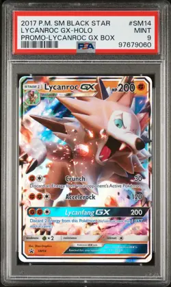 Pokemon TCG Lycanroc GX SM14 2017 Sun & Moon Black Star Promo Card - PSA 9 MINT - Image 1