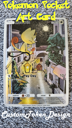 == Pocket Pokemon Meowth Illustration Immersive Art Card HOLO == - Image 1