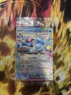 Pokemon TCG Prismatic Evolutions Glaceon ex 026/131 Stamped Promo Card NM Sealed - Image 1