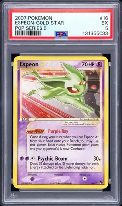 Espeon Gold Star - 16/17 - POP Series 5 Vintage Pokemon Card - PSA 5 - Image 1