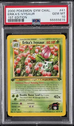 2000 POKEMON GYM CHALLENGE 1ST ED #41 ERIKA'S IVYSAUR PSA 10 - Image 1