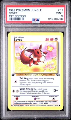 1999 POKEMON JUNGLE 1ST ED #51 EEVEE PSA 9 - Image 1