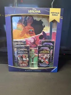 TCG Disney Lorcana Portfolio Bundle [4 Booster Packs & 1 Card Portfolio] - Image 1