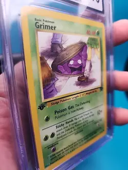 CGC 10 GEM MINT Grimer Team Rocket 1st Edition 57/82 Pokemon Card - Image 3