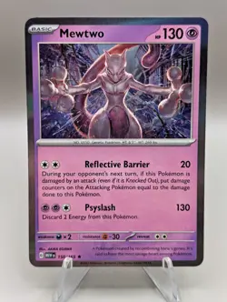 Pokemon TCG Mewtwo Holo Rare Card 150/165 Scarlet & Violet 151 NM Condition - Image 1