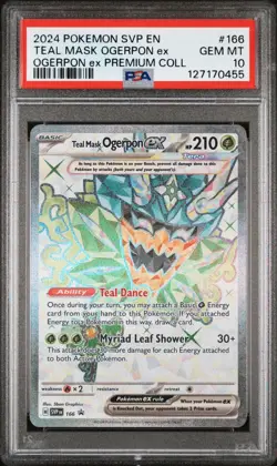 Teal Mask Ogerpon ex 166 Sv: Scarlet & Violet Promo Cards Holo PSA 10 - Image 1