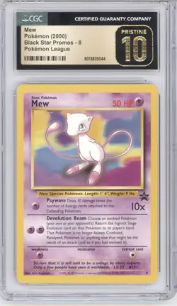 CGC 10 PRISTINE MEW # 8 WOTC Black Star Promo Pokemon Card - Image 1