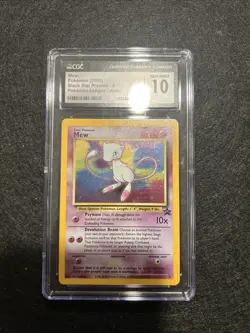 CGC 10 GEM MINT Mew # 9 HOLO WOTC Black Star Promo Pokemon Card with FULL SWIRL - Image 1
