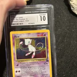 CGC 10 GEM MINT Mew # 9 HOLO WOTC Black Star Promo Pokemon Card with FULL SWIRL - Image 3