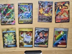 Pokemon Card Lot of 8 Cards - Ryquaza, Hoopa, Charizard, Nemona - Image 1
