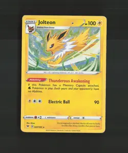 Jolteon 047/185 Vivid Voltage Cosmos Holo Rare Promo Pokemon Card DMG - Image 1