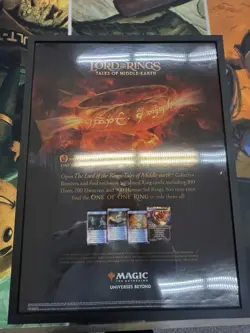 MTG One Ring LotR Tales of Middle Earth Foil promo poster 18x24 With Frame - Image 1