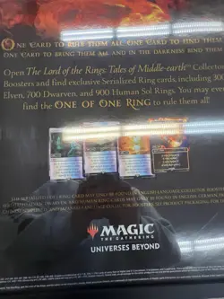 MTG One Ring LotR Tales of Middle Earth Foil promo poster 18x24 With Frame - Image 3
