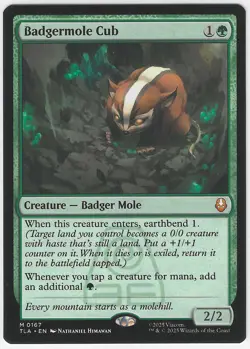 MTG Magic the Gathering Avatar TLA Badgermole Cub - Image 1