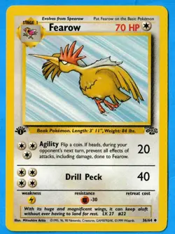 1999 Wizards Pokemon Jungle Edition 1 Fearow 36/64 NM-MT Condition - Image 3