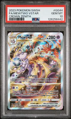 PSA 10 Mewtwo VSTAR #GG44 Pokemon SWSH Crown Zenith English 2023 - Image 1