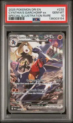 2025 POKEMON DRI EN-DESTINED RIVALS #232 CYNTHIA'S GARCHOMP EX PSA 10 - Image 1