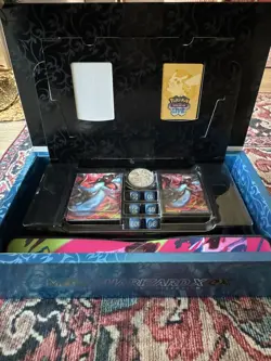 Opened Pokemon Mega Charizard X UPC Box (sleeves, mat, deckbox, coin) No Packs ✨ - Image 1