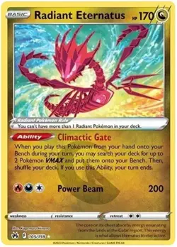 Pokemon TCG | SWSH | Crown Zenith | Radiant Eternatus 105/159 Radiant NM - Image 1