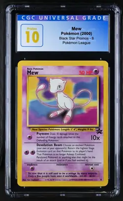 2000 Mew Black Star Promos - 8 WotC Pokemon League CGC 10 (Pristine) Old Label - Image 1