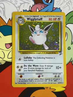 Pokemon TCG WOTC Base Set 2 Wigglytuff 19/130 Holo Rare SWIRL LP - Image 1