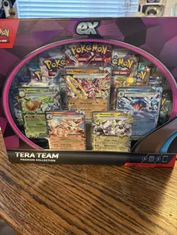Pokemon Tera Team EX Premium Collection 5 Foils 9 TCG Booster Packs NEW Sealed - Image 1