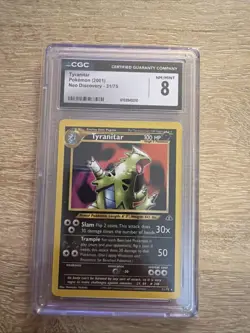 Pokemon TCG Tyranitar Neo Discovery 31/75 Regular Unlimited Rare CGC 8 NM/MINT - Image 1
