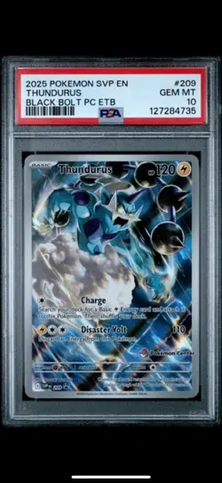 Pokemon Thundurus Black Bolt P.M. Center ETB Promo SVP EN 209 PSA 10 Gem Mint - Image 1