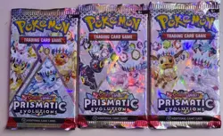 3 Pokemon Booster Packs Scarlet &Violet Prismatic Evolutions TCG sealed C - Image 1
