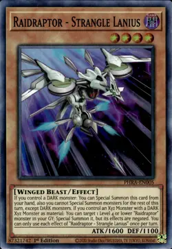 Raidraptor - Strangle Lanius - Super Rare 1st Edition PHRA-EN005 - NM - YuGiOh - Image 1