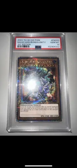 Yu-Gi-Oh! Magicians of Bonds and Unity LEDE-EN000 Quarter Century Rare PSA 10 - Image 3