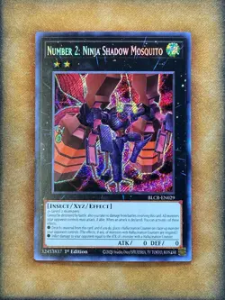 Yugioh Number 2: Ninja Shadow Mosquito BLCR-EN029 Secret Rare 1st Ed NM - Image 1