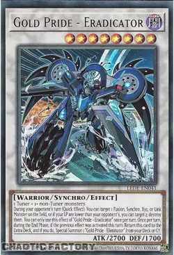YUGIOH TCG LEDE-EN041 Gold Pride - Eradicator Ultra Rare 1st Edition NM - Image 1