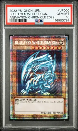 2022 YU-GI-OH! JPN ANIMATION CHRONICLE 2022 #JP000 BLUE EYES WHITE DRAGON PSA 10 - Image 1