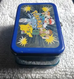 Pokemon Card Storage Box Mini Tin Accessory Network Nintendo 1998 Vintage USED - Image 4
