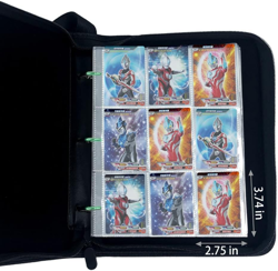 9-Pocket Football Trading Card Binder Fits 900 Cards 3 Rings Expandable Archival - Image 2