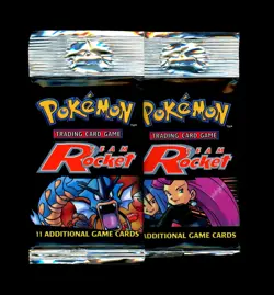 Pokemon OPENED Booster TEAM ROCKET PACK Artwork Lot x2 EMPTY Gyarados - NO CARDS - Image 1