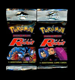 Pokemon OPENED Booster TEAM ROCKET PACK Artwork Lot x2 EMPTY Gyarados - NO CARDS - Image 2