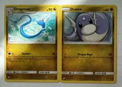Dratini 116/181 & Dragonair 118/181 Pokemon card SM Team Up VLP - Image 1
