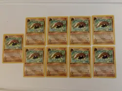 Kabuto Fossil 1st Edition Pokemon TCG Common Card 50/62 Near Mint (NM) Lot of 9 - Image 1
