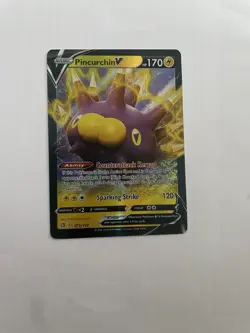Pincurchin V 072/192 Rebel Clash Ultra Rare Holo Pokemon Card * New * - Image 1