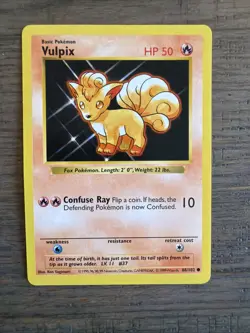 Pokemon Vulpix 68/102 Shadowless Card Base Set - Image 1