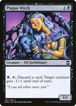 1x Plague Witch NM Eng MTG - Eternal Masters - Image 1
